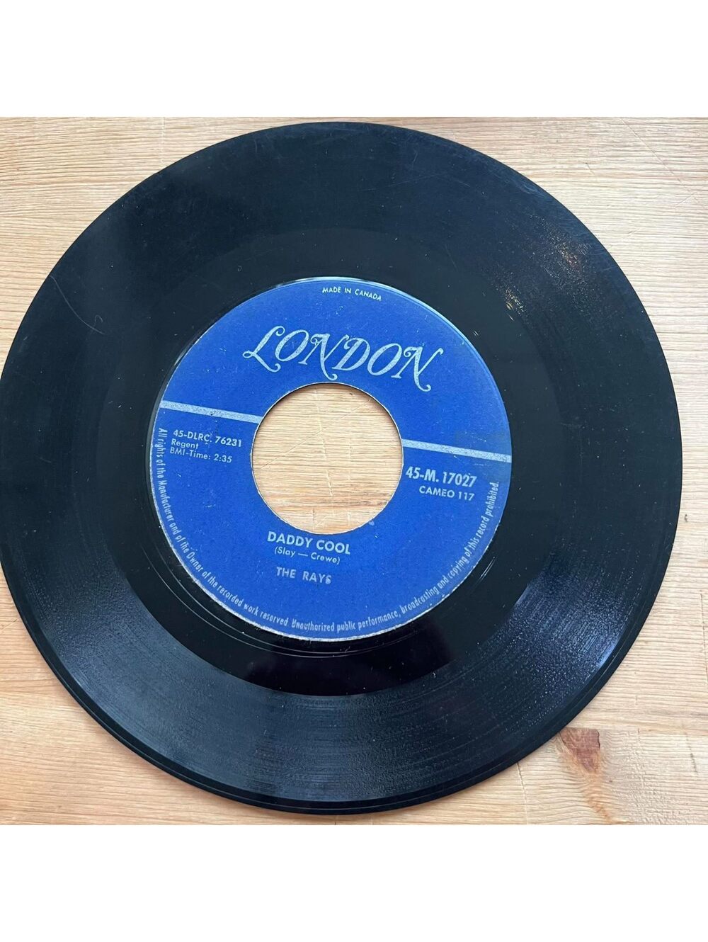 The Rays - Daddy Cool/Silhouettes 45rpm VG+ R16